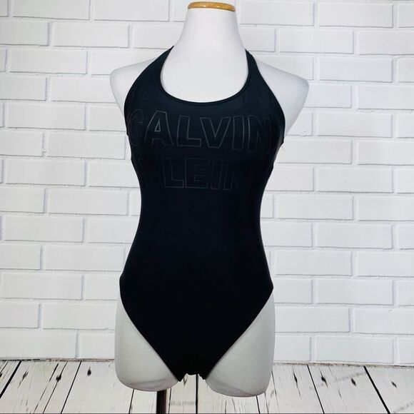 Calvin Klein Black One Piece Swimsuit - Size 6 - Picture 1 of 11